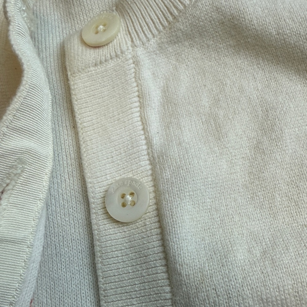 Kate Spade Cream Cardigan with Colorful Floral details - Picture 10 of 12
